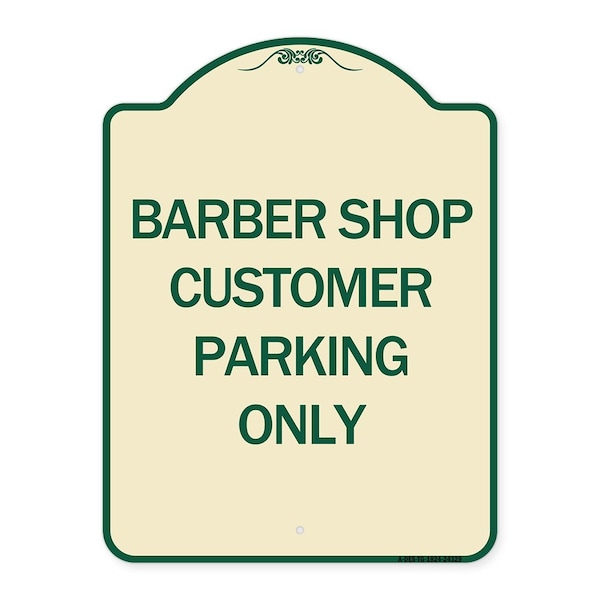 Barber Shop Customer Parking Only Heavy-Gauge Aluminum Architectural Sign, 24" x 18", TG-1824-24329